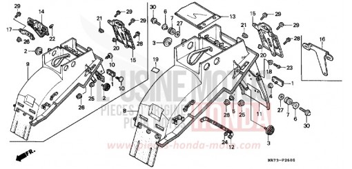 REAR FENDER (1) VFR750RJ de 1988